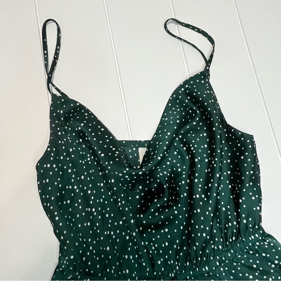 Princess Polly Green White Polka Dot Satin Mini Dress - Picture 9 of 9